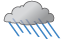 Cloudy and humid; a thunderstorm in parts of the area in the morning followed by periods of rain and a thunderstorm in the afternoon