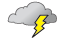 Mainly cloudy and humid; a couple of showers and a thunderstorm in the afternoon